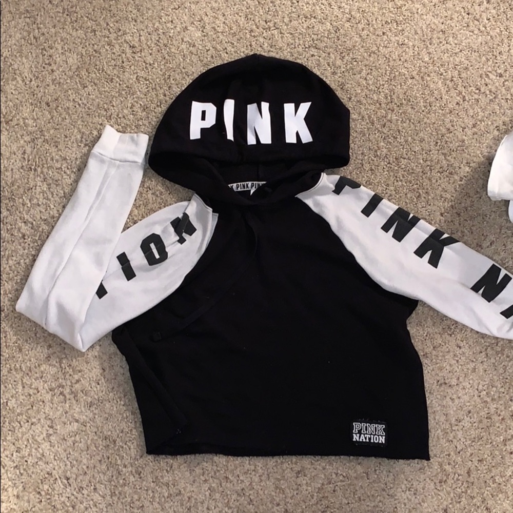 PINK cropped hoodie